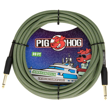 Cable Pig Hog P/intrumento Jamaican Green 6.1 Mt 1/4